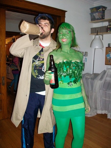 Christopher as a hobo and Abby as the Jolly Green Girl for Halloween 2009..