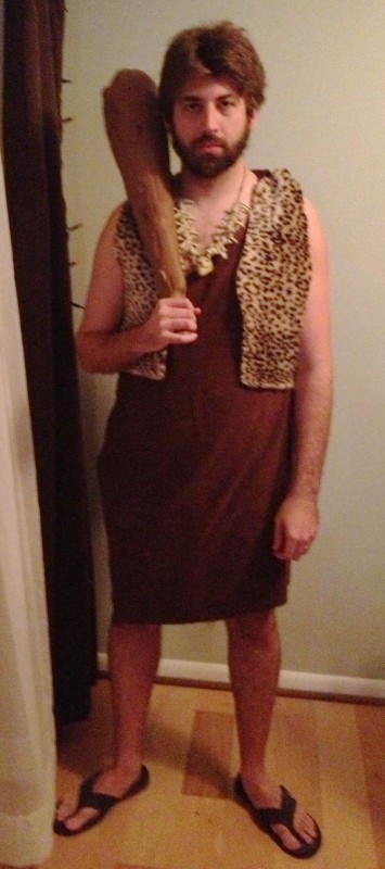Christopher dressed as a caveman for Halloween 2012.