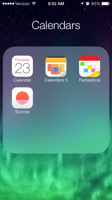 iPhone screenshot of calendar apps